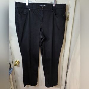 Lands' End Mid Rise Straight Jean Black Plus Size 22W, Inseam 31"